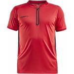 Reduzierte Rote Craft Pro Bio Stehkragen Herrenpoloshirts & Herrenpolohemden mit Reißverschluss aus Polyester Größe L 