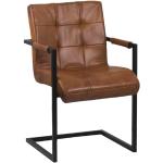Schwarze Industrial Freischwinger Stühle aus Leder mit Armlehne Breite 50-100cm, Höhe 50-100cm, Tiefe 50-100cm 