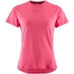 Reduzierte Fuchsiafarbene Kurzärmelige Craft T-Shirts mit Reißverschluss aus Polyester für Damen Größe M 