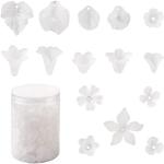 Weiße Perlenkappen mit Tulpenmotiv 30-teilig 