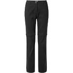 Schwarze Craghoppers Kiwi Pro Stretch Nachhaltige Zip Off Hosen mit Reißverschluss aus Polyamid für Damen Größe M 