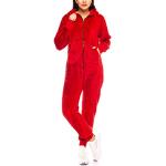 Crazy Age Damen Jumpsuit aus kuscheligem Teddy Fleece | Overall | Ganzkörperanzug Flauschig |Homewear (Rot, S'36)