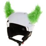 Crazy Ears Schwarze Haarige Hörner | Helmmütze Helm-Ohren Helm Aufkleber | Fell-Hörner, CrazyEars:Grüne Hörner