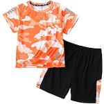 Orange Camouflage Atmungsaktive Kurze Kinderhosen aus Baumwolle für Jungen 