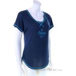Reduzierte Hellblaue Melierte Kurzärmelige T-Shirts aus Mesh für Damen Größe XS 
