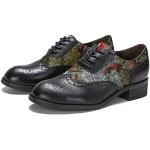 Schwarze Business Hochzeitsschuhe & Oxford Schuhe mit Schnürsenkel aus Leder für Damen Größe 40 