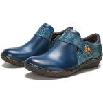 Blaue Business Hochzeitsschuhe & Oxford Schuhe mit Schnürsenkel aus Leder für Damen Größe 42 