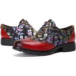 Rote Business Hochzeitsschuhe & Oxford Schuhe mit Schnürsenkel aus Leder für Damen Größe 41 