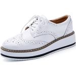 Weiße Business Hochzeitsschuhe & Oxford Schuhe mit Schnürsenkel aus Leder für Damen Größe 40 