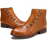 Orange Vintage Ankle Boots & Klassische Stiefeletten aus Leder für Damen Größe 41 