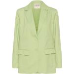Grüne Melierte CREAM V-Ausschnitt Longblazer aus Polyester für Damen Größe 3 XL 