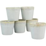 Weiße CreaTable Kaffeebecher aus Keramik mikrowellengeeignet 6-teilig 