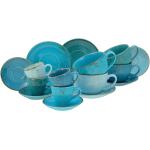 Reduziertes Blaues CreaTable Geschirr Landhausstil aus Keramik 16-teilig 