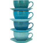 Reduzierte Blaue Vintage CreaTable Cappuccinotassen aus Keramik 8-teilig 