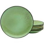 Grüne CreaTable Kuchenteller aus Keramik 6-teilig 