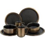 Schwarze Industrial CreaTable Geschirrsets & Geschirrserien glänzend aus Keramik 