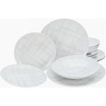 Weiße Moderne CreaTable Geschirrsets & Geschirrserien aus Porzellan 12-teilig 4 Personen 