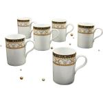 Bunte CreaTable Majestosa Kaffeetassen-Sets aus Porzellan mikrowellengeeignet 6-teilig 