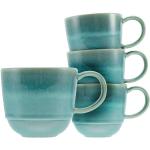 Blaue CreaTable Kaffeetassen-Sets aus Keramik 4-teilig 