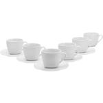 Weiße Moderne CreaTable SQUARE Kaffeetassen-Sets aus Porzellan mikrowellengeeignet 12-teilig 