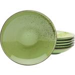 Grüne CreaTable Nature Collection Teller aus Keramik 6-teilig 