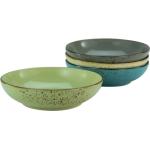 Reduzierte Grüne CreaTable Nature Collection Runde Servierschalen aus Keramik 4-teilig 