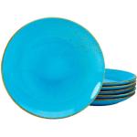 Blaue CreaTable Speiseteller & Essteller aus Keramik 6-teilig 