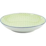 Grüne Mediterrane CreaTable Suppenteller 21 cm aus Keramik mikrowellengeeignet 4-teilig 