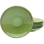Grüne CreaTable Suppenteller aus Keramik 6-teilig 