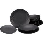CreaTable Tafelservice VESUVIO 12-teilig schwarz - Keramik Steinzeug