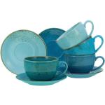 Aquablaue CreaTable Nature Collection Kaffeetassen-Sets aus Keramik 8-teilig 
