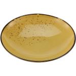 Olivgrüne Moderne Runde Suppenteller 22 cm aus Steingut 