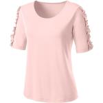 CRéATION L Damen Jerseyshirt mit Rüschen, rosé, Größe:50