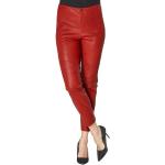Rote Mainpol Lederröhren mit Reißverschluss aus Leder für Damen Größe XL Petite 