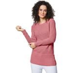 Altrosa Unifarbene Langärmelige CRÉATION L Rundhals-Ausschnitt Rundhals-Pullover aus Baumwolle für Damen Größe XL für den für den Herbst 