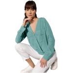 Langärmelige CRÉATION L V-Ausschnitt Tunika-Blusen aus Seide Handwäsche für Damen Übergrößen für den für den Sommer 