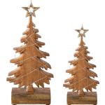 Goldene LED-Weihnachtsbäume aus Holz 