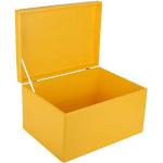 Gelbe Rechteckige Fotoboxen aus Kiefer mit Deckel 
