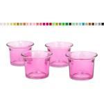 Creativery Teelichthalter, Teelichtgläser geschwungen 63x45 mm, Set 4 Stück, rosa, Rosa