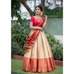 Cremefarbene Saris für Damen 