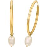 Reduzierte Goldene Amor Perlenohrringe aus Silber mit Echte Perle für Damen 