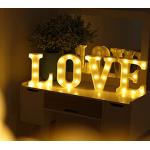 Lunartec LED-Lampen Schriftzug: LED-Schriftzug LOVE aus Holz