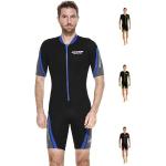 Cressi Playa Man Shorty Wetsuit – Kurzer Neoprenanzug 2.5mm aus Hochelastischem für Herren, Schwarz/Blau, XL