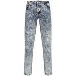 Indigofarbene Bestickte Super Skinny Criminal Damage Jeans mit Stickerei mit Reißverschluss aus Denim für Herren Weite 32, Länge 32 