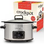 Crockpot Sizzle & Stew Digital Slow Cooker | 3,5 L (3-4 Personen) | Abnehmbare induktionsgeeignete Schüssel für Fleisch und Gemüse | EU 2 Pin Stecker | Edelstahl [CSC111X]