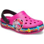 Pinke Crocs Croslite Trolls Kinderclogs & Kinderpantoletten mit Riemchen 
