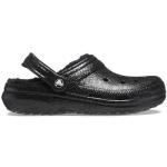 Schwarze Crocs Soft Clogs mit Glitzer Gefüttert für Damen Größe 39,5 für den für den Winter 