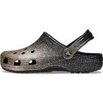 Schwarze Crocs Classic Damenclogs & Damenpantoletten mit Glitzer leicht 