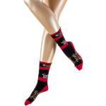 CRÖNERT Damen Socken mit Rollrand Relaxed Cats 18212 Gr. 39-42, rot
