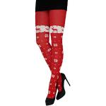 Rote Crönert Strickstrumpfhosen mit Hirsch-Motiv maschinenwaschbar für Damen Größe 39 